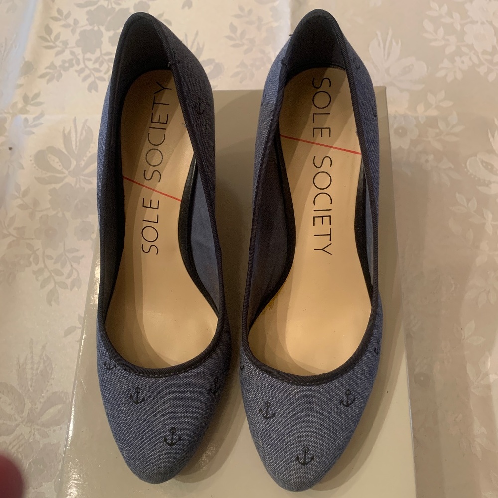 Denim Blue Summer Wedges, only worn a few times.